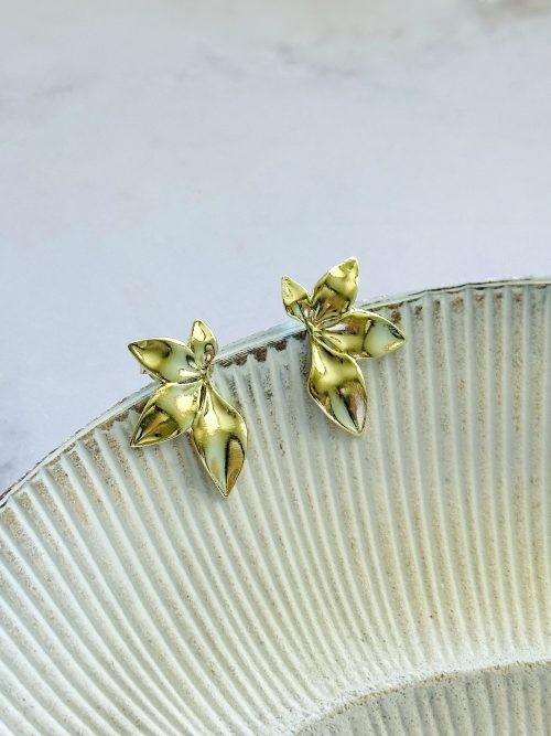 Aros pétalo gold
