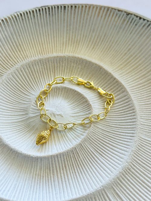 Pulsera eslabones shell gold