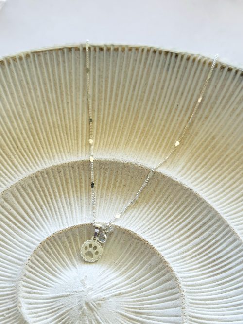 Collar huella redonda circon pl