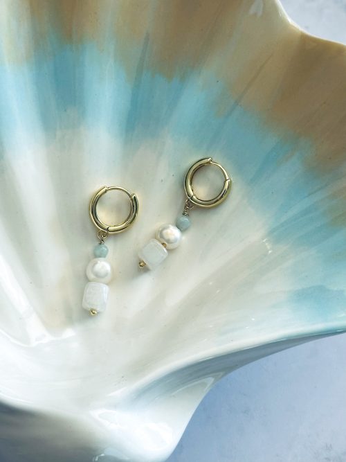 Argollas piedras gold