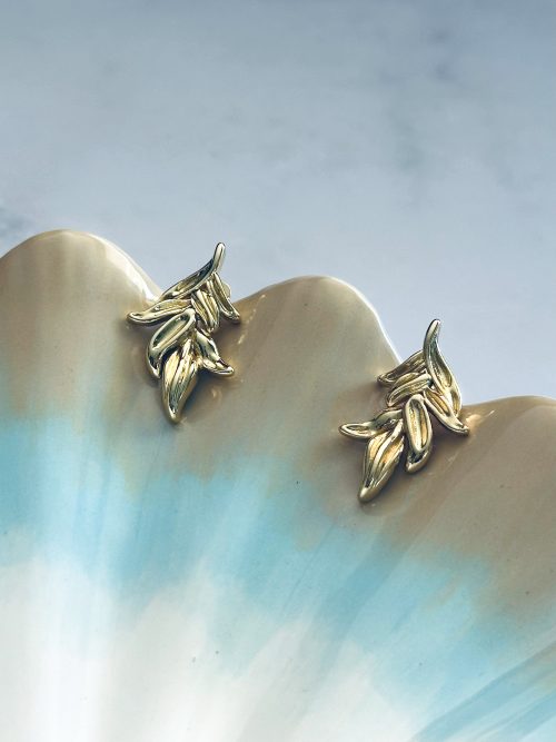 Aros hojas gold