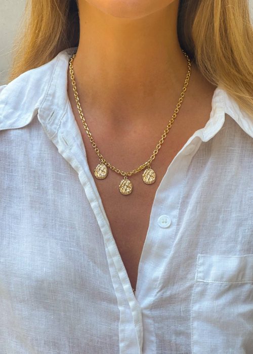 Collar ovalado triple gold