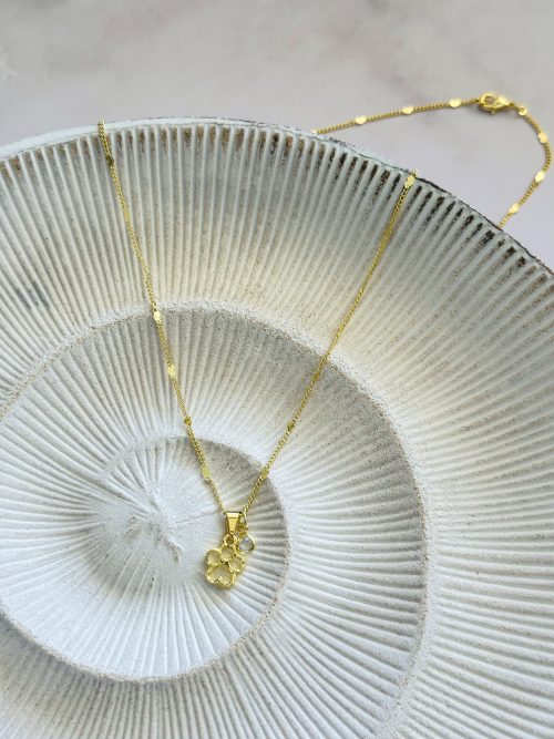 Collar huella circón gold