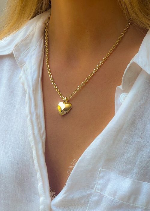 Collar eslabones corazón gold