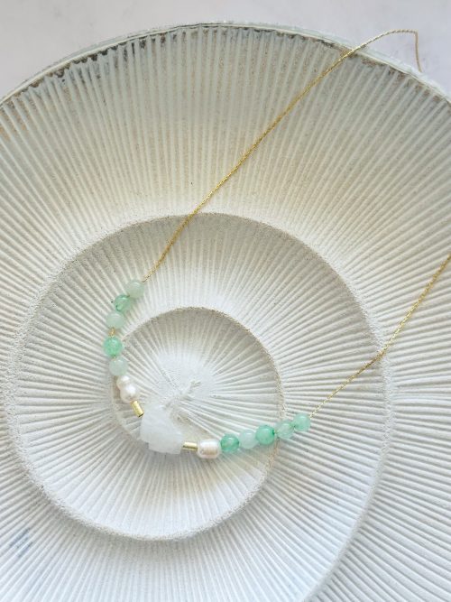 Collar cuarzo green gold