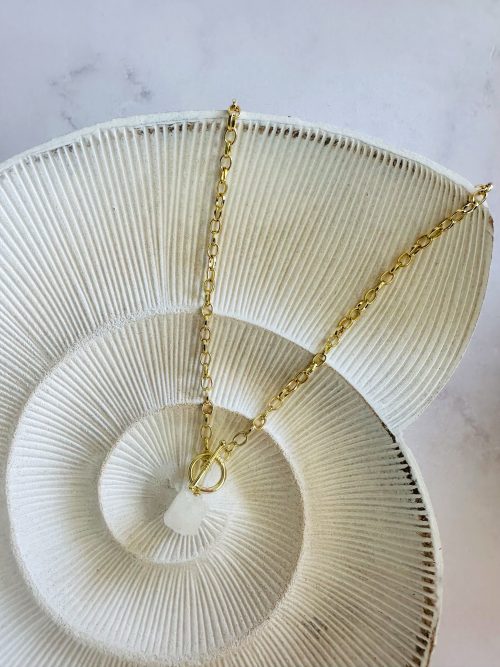 Collar timón cuarzo gold