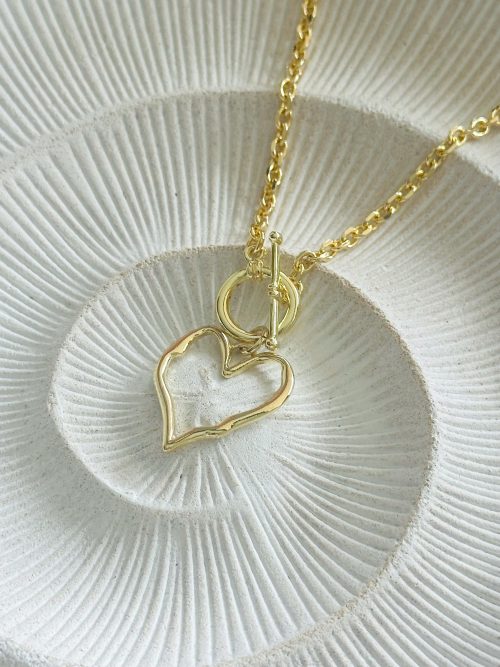 Collar corazón irr. Timón gold
