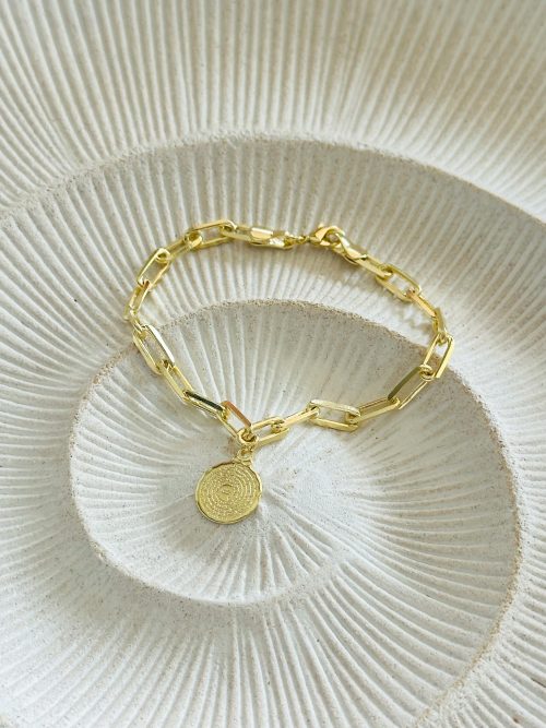 Pulsera eslabones padre nuestro gold