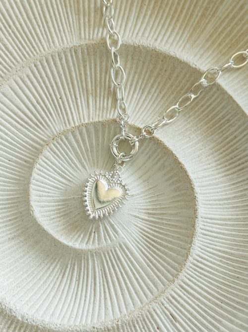 Collar corazón eslabones timón pl