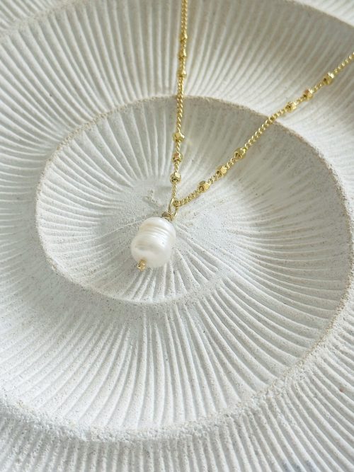 Collar perla Río gold
