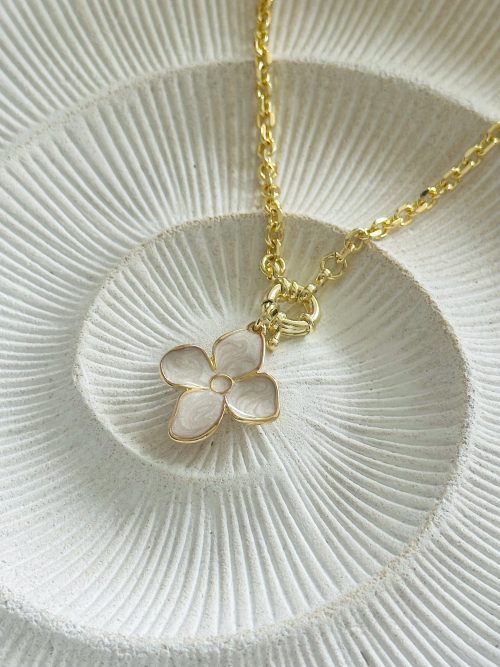 Collar flor eslabones gold
