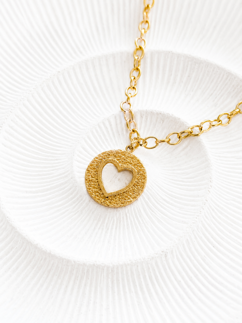 Collar eslabones corazón gold