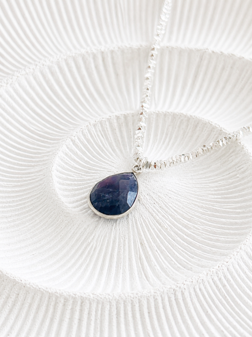 Collar most piedra amatista pl