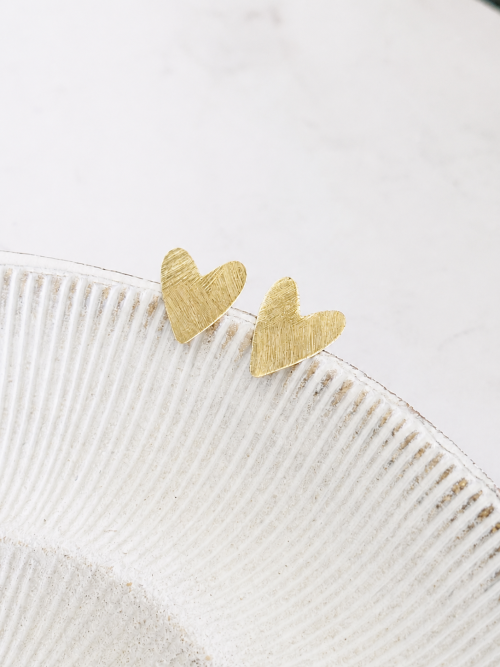 Aros corazón gold