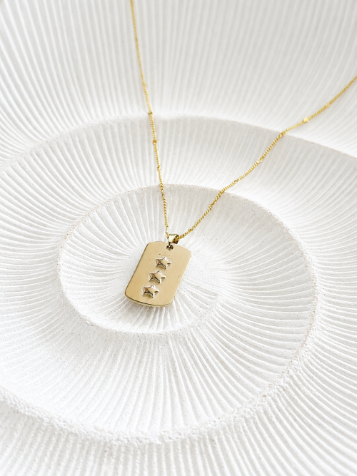 Collar triple estrella gold