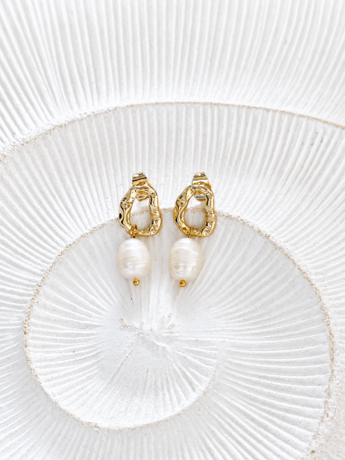 Aros circ perla Río gold
