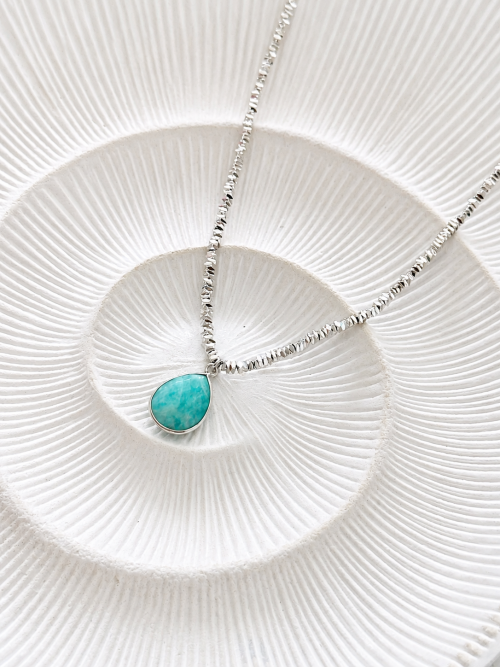 Collar most piedra amazonita pl